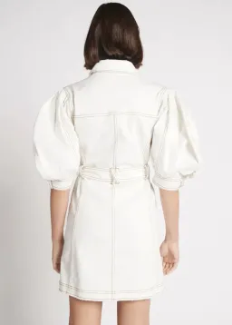 Aje Tori Denim Stitch Dress White Size 8 for rent on The Volte - image 3