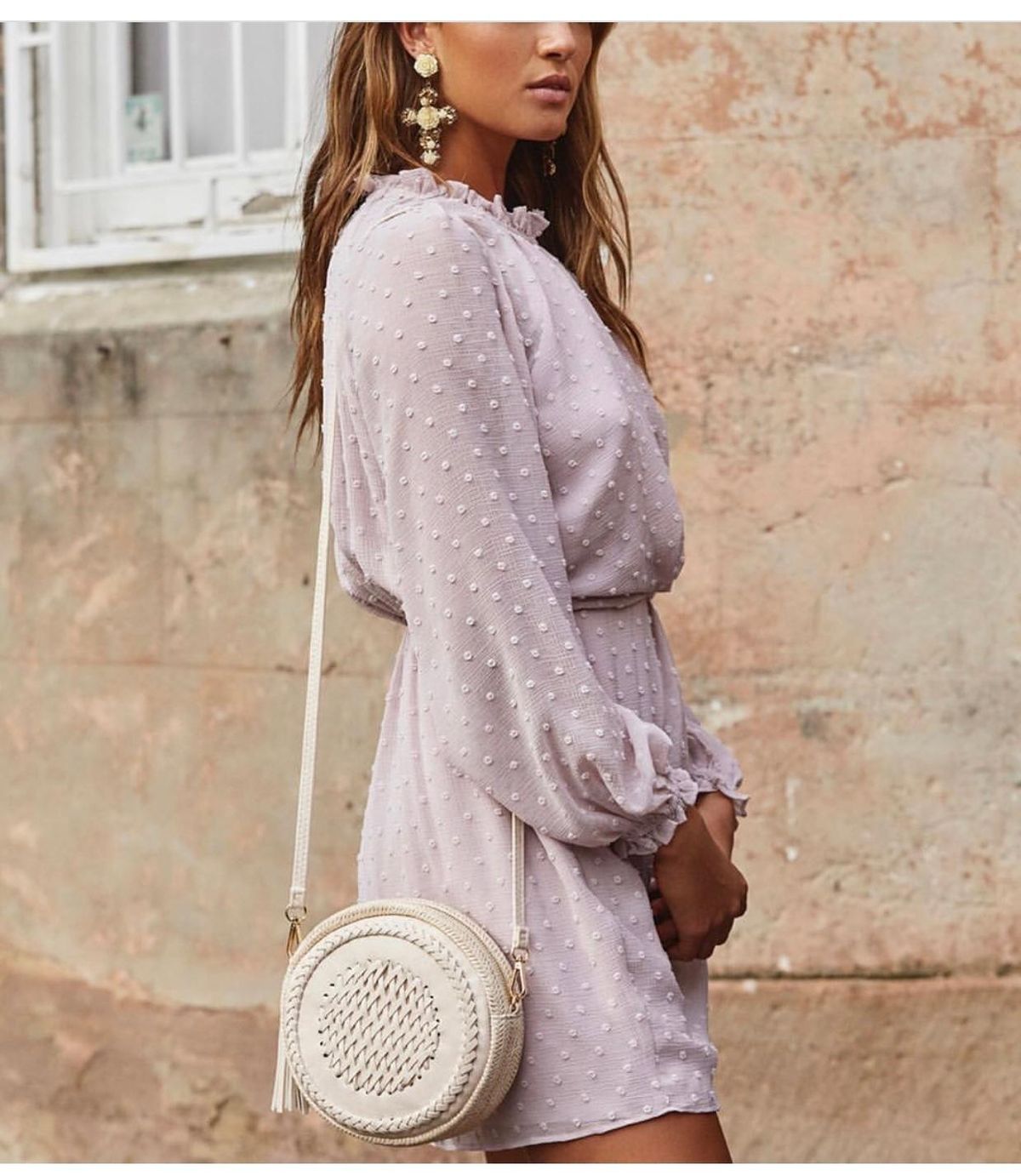 Shieke Maison Dobby Mini Dress Blush Size 10 - Image 3