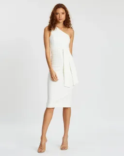 Shona Joy Lucy One Shoulder Midi Dress Ivory Size 10 for rent on The Volte - image 1