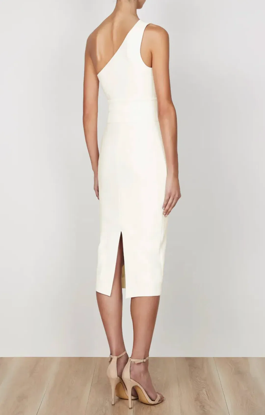 Shona Joy Lucy One Shoulder Midi Dress Ivory Size 10 for rent on The Volte - main image