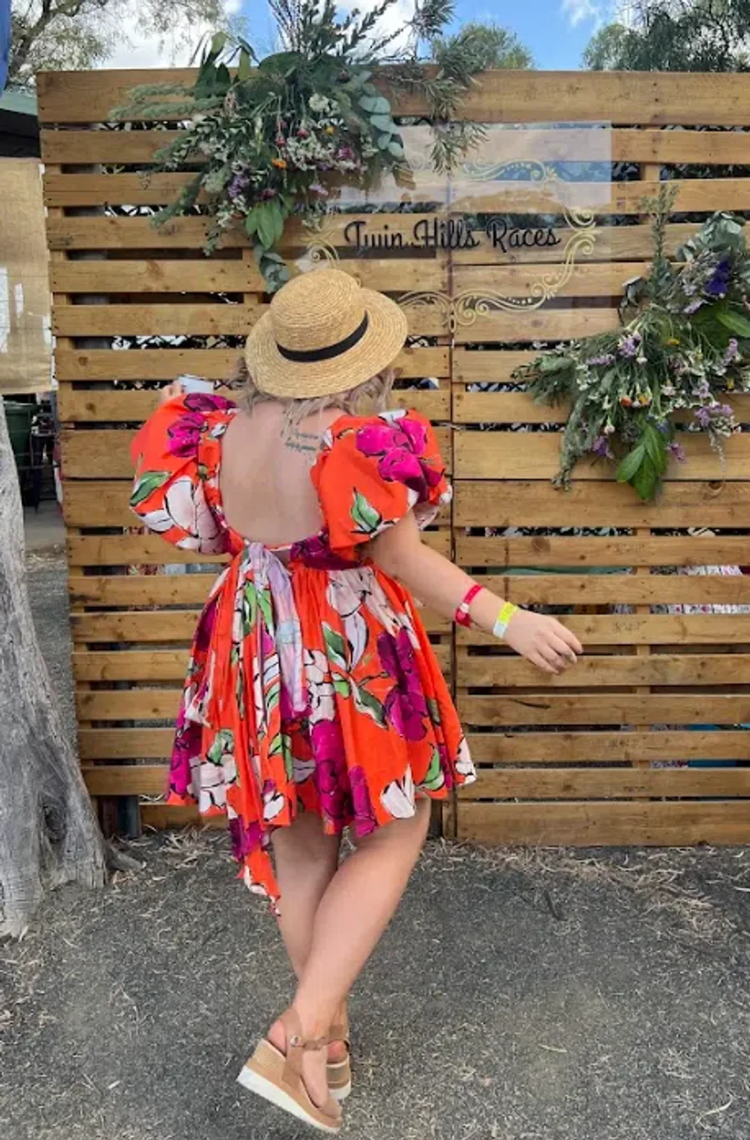 Aje Gretta Bow Back Mini Dress in Floral Size 16 for rent on The Volte - main image