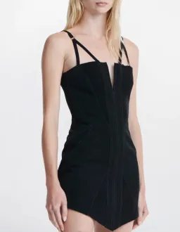 Dion Lee Fine Fork Mini Dress Black Size 6 for rent on The Volte - image 3