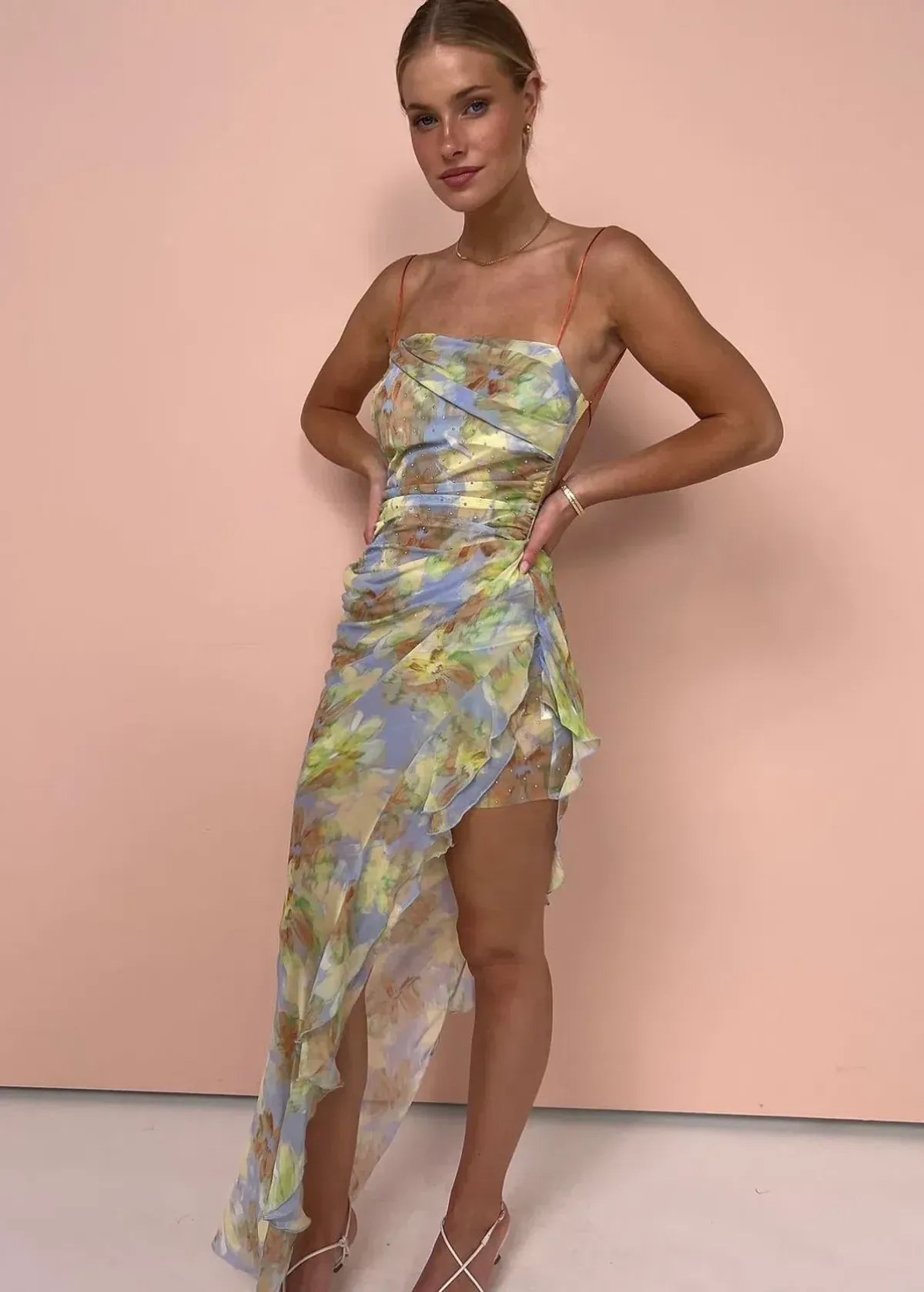 Bec & Bridge Zephy Asym Midi Dress Floral Size AU 8 - Image 7