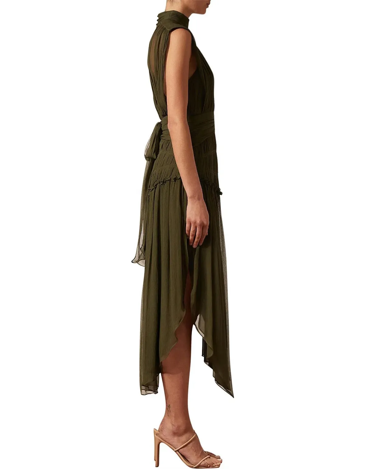 Shona Joy Safira Open Back Midi Dress Green Size 14 - Image 2