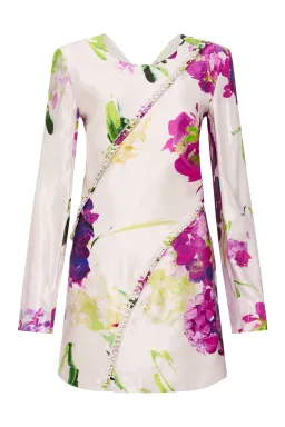 Aje Arbour Whipstitch Mini Dress Wild Hydrangea Floral Size 10 for rent on The Volte - image 6