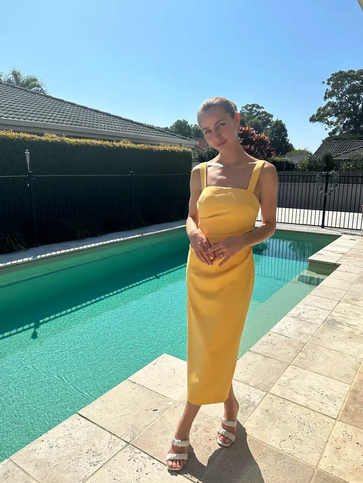 Sheike Dallas Dress Yellow Size 8 - Image 3