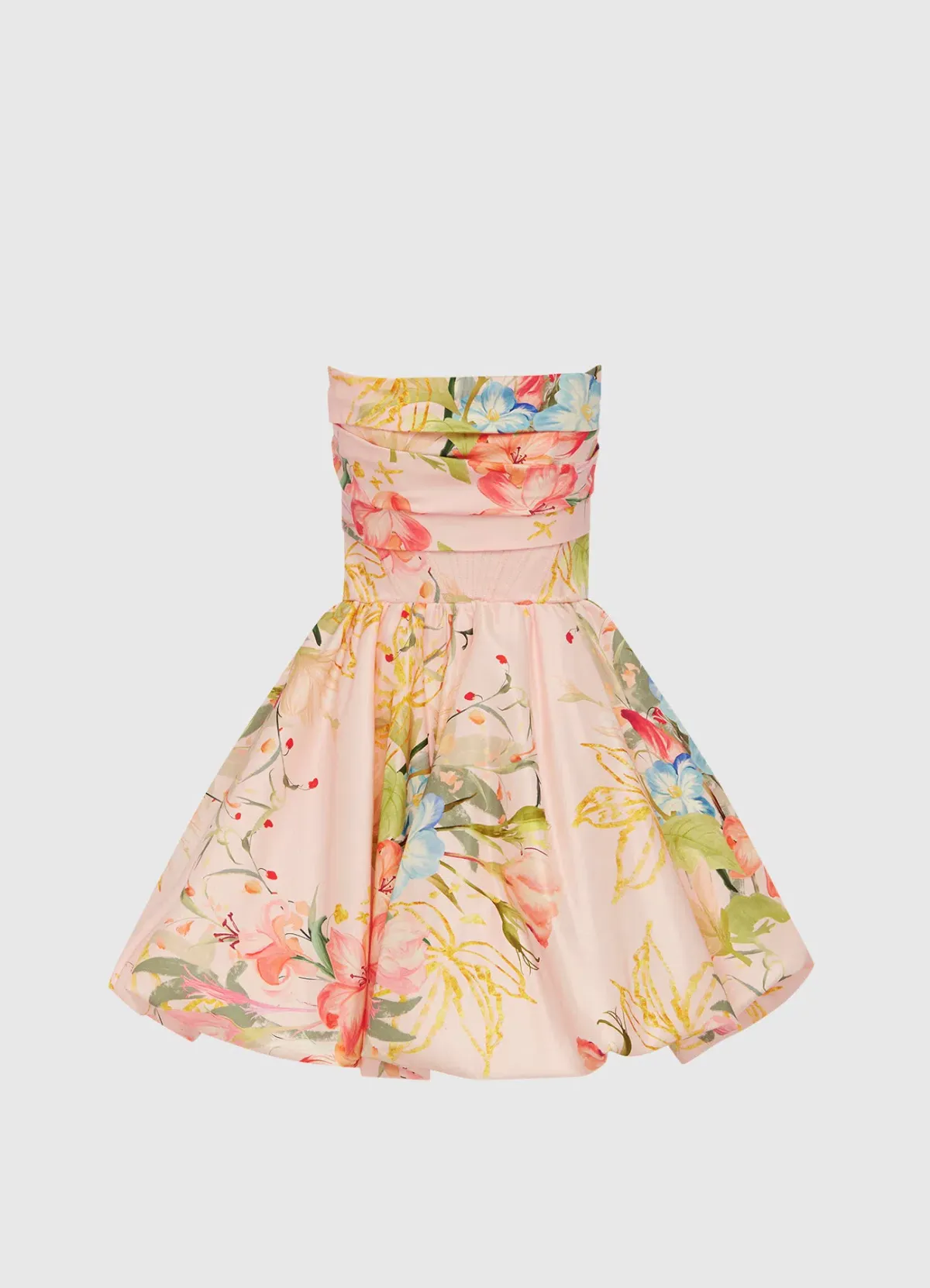 Leo Lin Katy Bustier Mini Dress Opulent Print in Blush Size AU 12 - Image 3