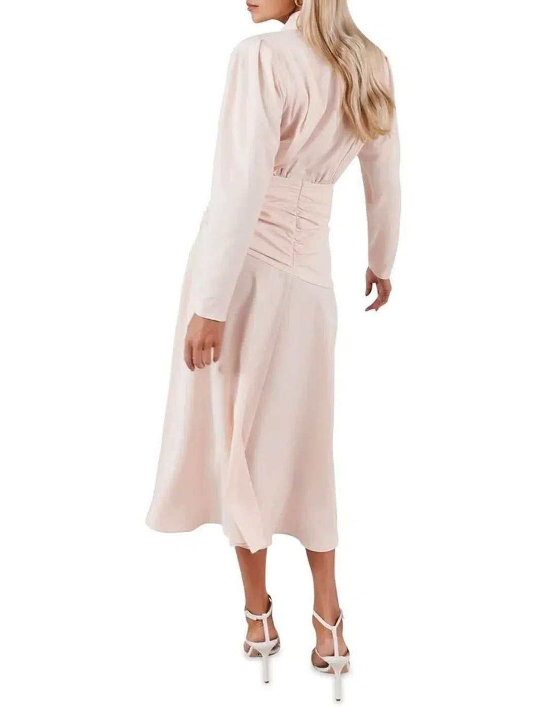 MISHA Simona Midi Dress Blush Size 8/S for rent on The Volte - main image