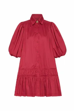 AJE Yvette Smock Mini Dress Red Size 6 for rent on The Volte - image 6
