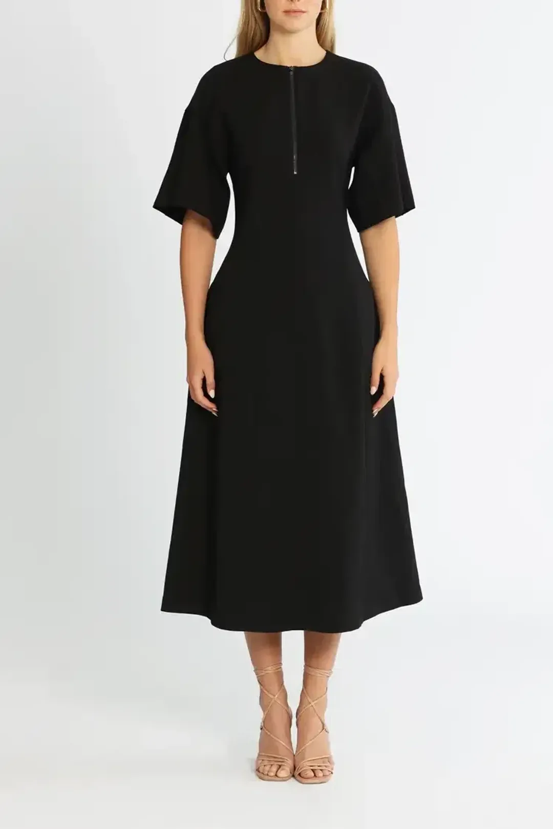 Camilla and Marc Ford Midi Dress in Black Size 8 for rent on The Volte - main image