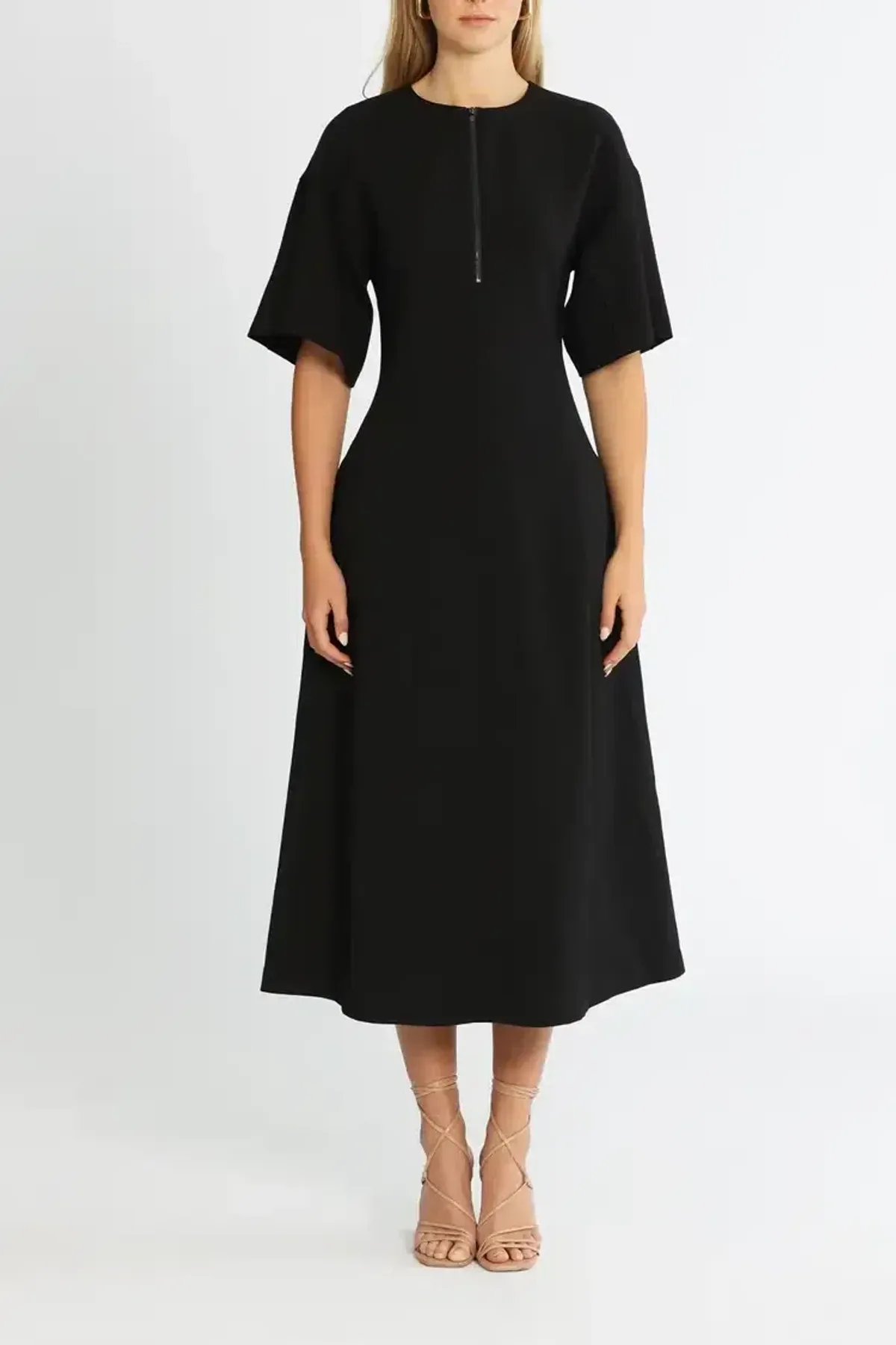 Camilla and Marc Ford Midi Dress in Black Size 8 for rent on The Volte - main image