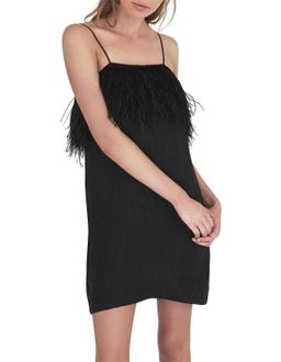Aje Pellew Feather Mini Dress Black Size 8 for rent on The Volte - image 2