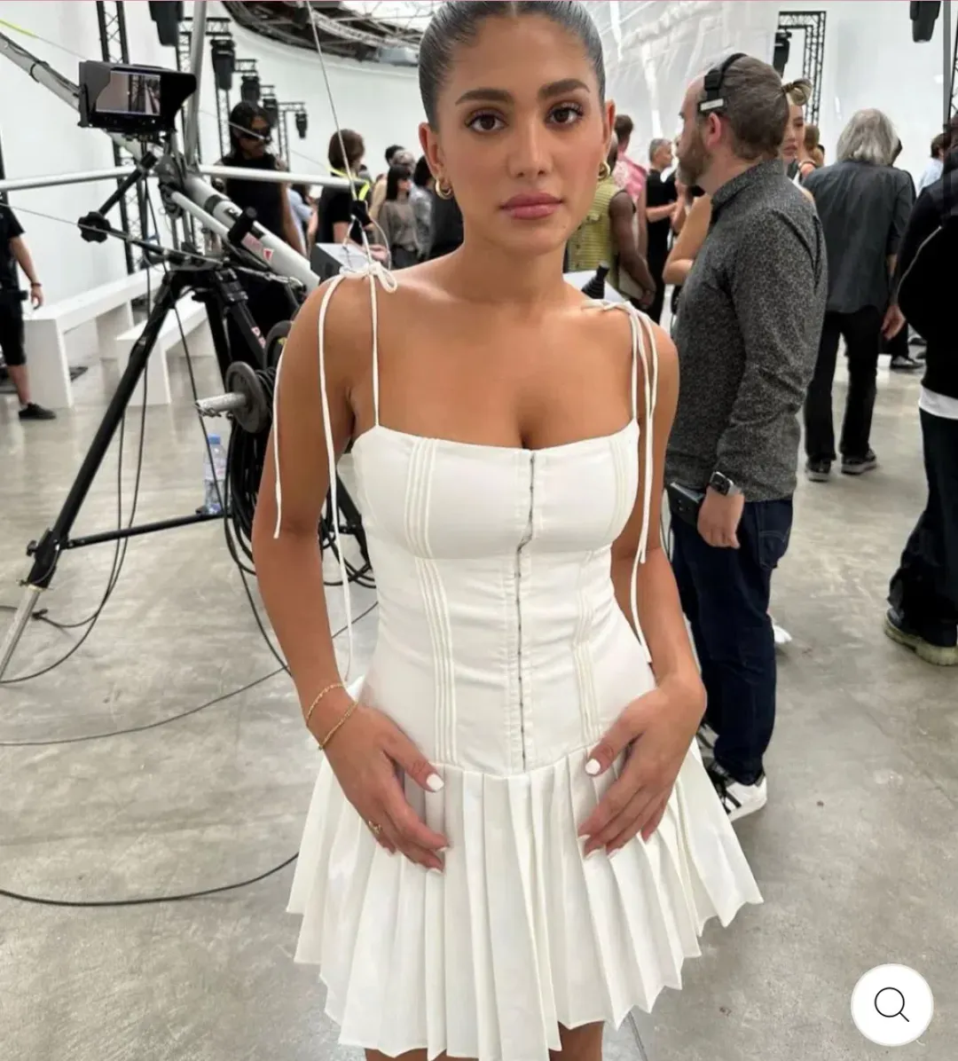 House of CB Marcy Pleated Mini Dress White Size S / AU 8 for rent on The Volte - main image