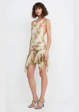 Bec & Bridge Monette Halter Mini Backless Dress In Genevieve Floral Size AU 8 for rent on The Volte - image 2