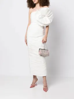 Rachel Gilbert Evana Midi Dress Ivory Coconut Size 0 / AU 6 for rent on The Volte - image 2