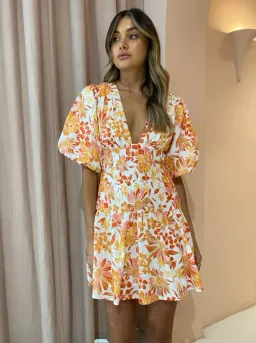 By Nicola Fiesta Stitch Waist Mini Dress Floral Size 8 for rent on The Volte - image 2