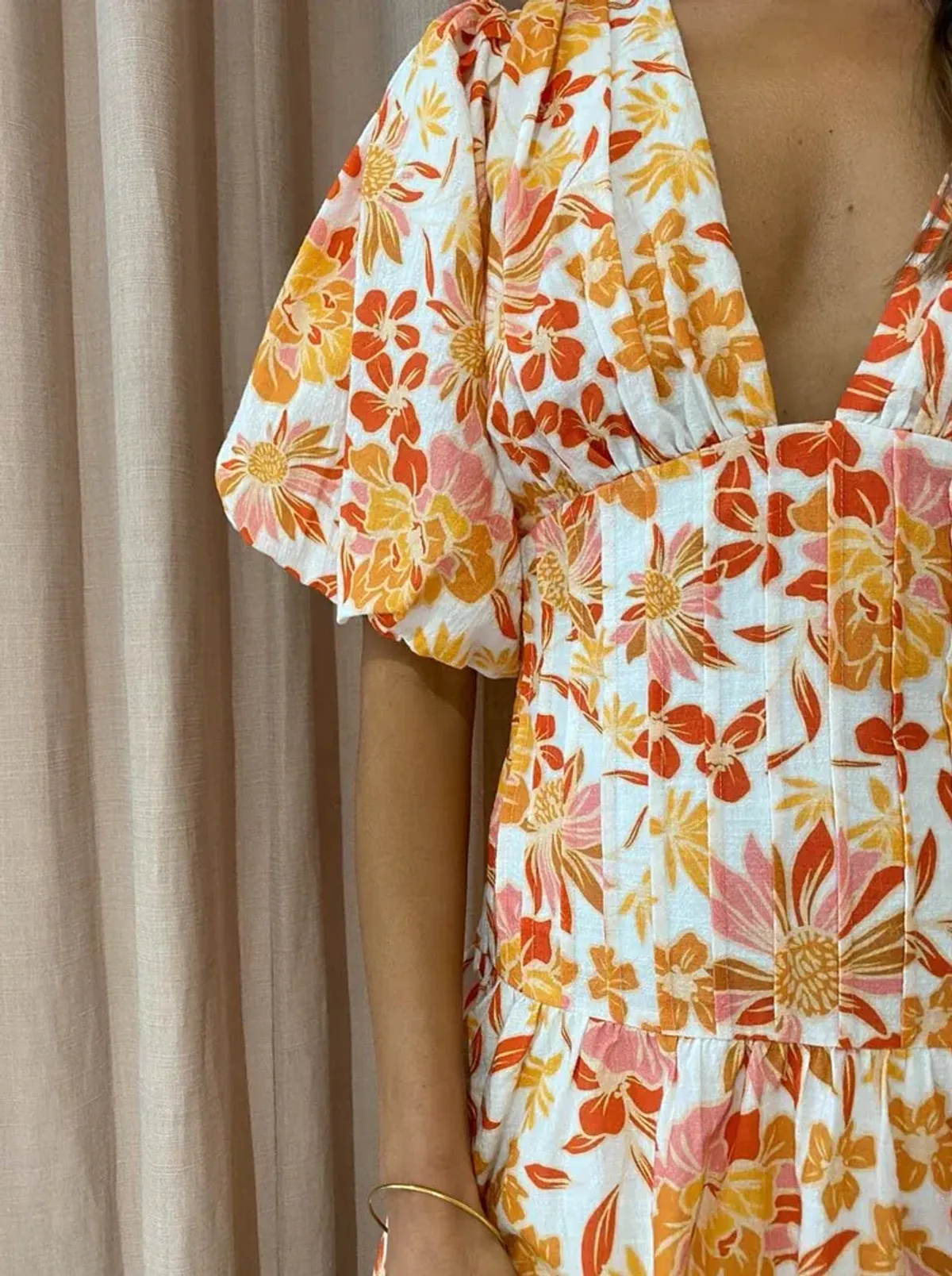 By Nicola Fiesta Stitch Waist Mini Dress Floral Size 8 - Image 4