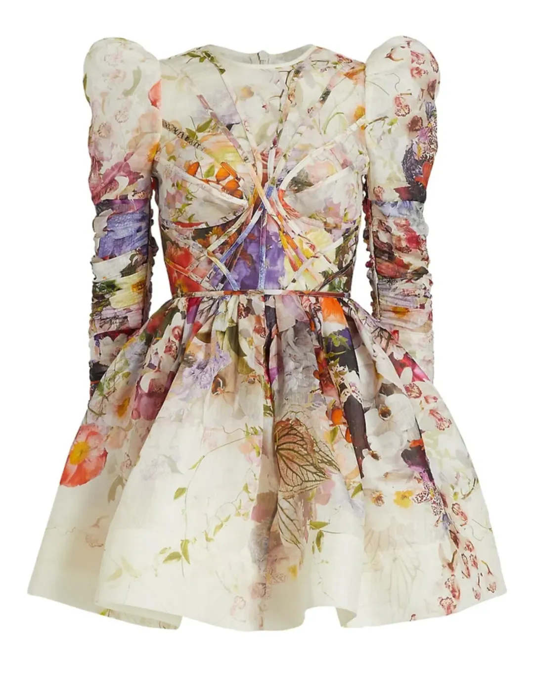 Zimmermann Prima Panelled Mini Dress Floral Size 0 / AU 6 or 8 for rent on The Volte - main image