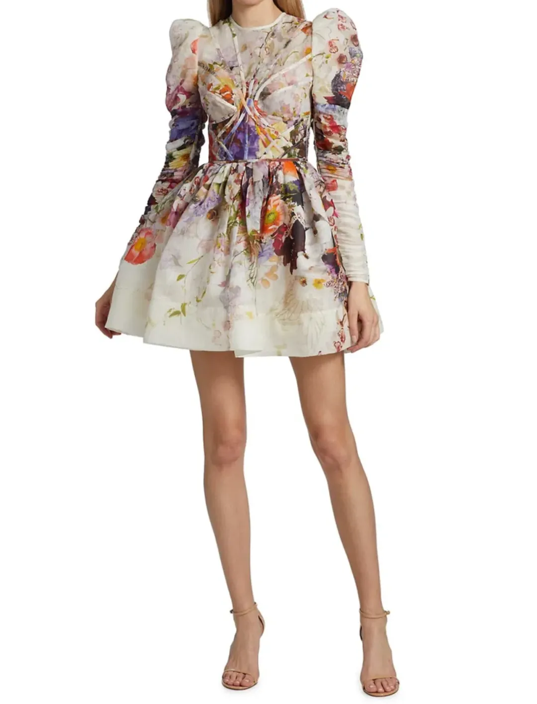Zimmermann Prima Panelled Mini Dress Floral Size 0 / AU 6 or 8 for rent on The Volte - main image