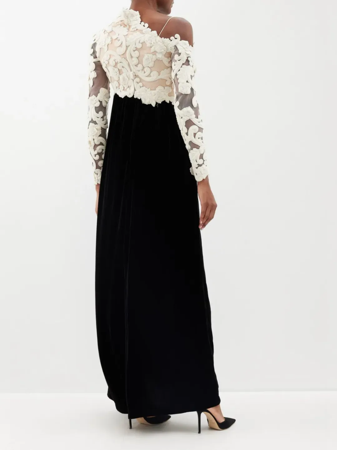 Zimmermann Sensory Velvet Bodice Gown Black/White Size 3 / AU 14 for rent on The Volte - main image