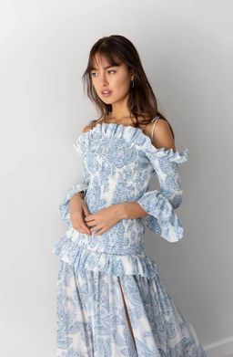 Thurley Golden Hour Dress in Blue bell Multi Size 8 for rent on The Volte - image 3