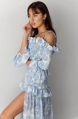 Thurley Golden Hour Dress in Blue bell Multi Size 8 for rent on The Volte - image 4