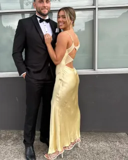 Bec & Bridge Margot Split Midi Dress Yellow Size 10 for rent on The Volte - image 3