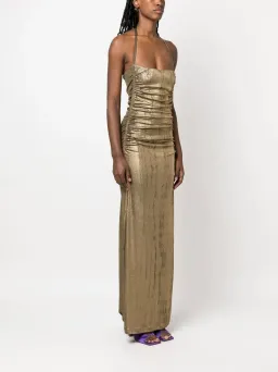 Diesel Metallic Ruched Halterneck Gown Size Small/Au 8 for rent on The Volte - image 1