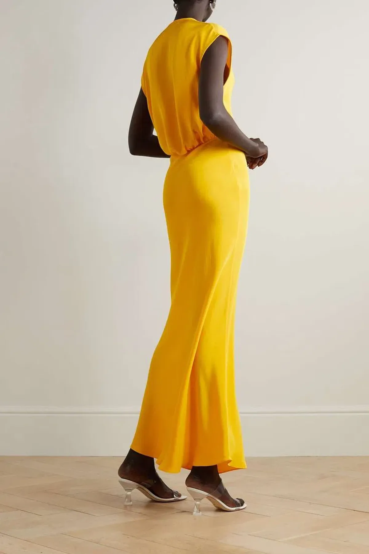 Christopher Esber Triquetra Cutout Silk-satin Maxi Dress Yellow Size 10 - Image 2