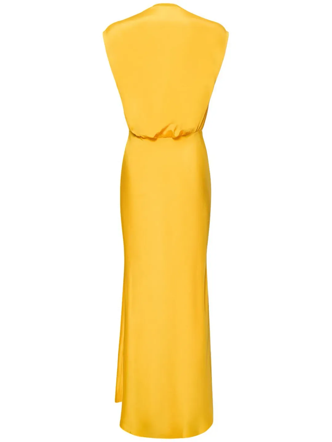 Christopher Esber Triquetra Cutout Silk-satin Maxi Dress Yellow Size 10 for rent on The Volte - main image