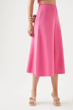 Aje Elm Braided Knit Tank Top & Petal Knit Midi Skirt Set Rose Size 6 for rent on The Volte - image 8
