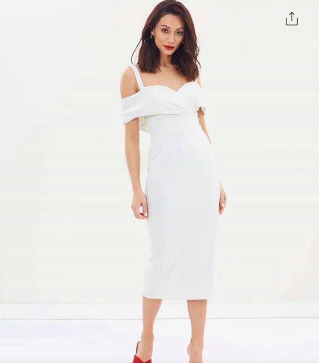 Pasduchas Riviera White Midi Dress Size 10 for rent on The Volte - main image