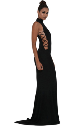 Abyss By Abby Black Halter Gown 8 for rent on The Volte - image 1