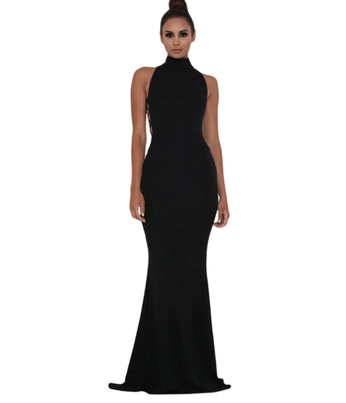 Abyss By Abby Black Halter Gown 8 - Image 3