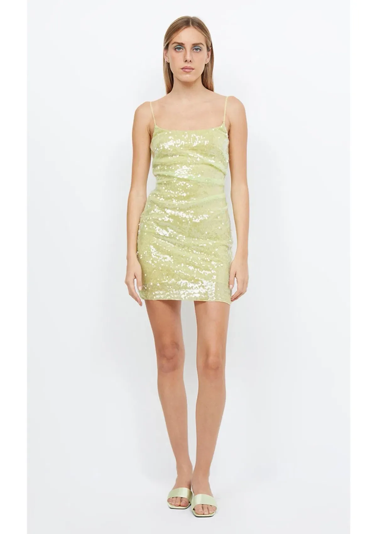 Bec & Bridge Venus Sequin Mini Dress Green Size 10 - Image 2