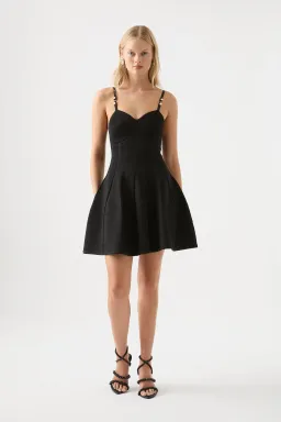 Aje Phaedra Ottoman Bustier Mini Dress Black Size L / AU 12 for rent on The Volte - image 1
