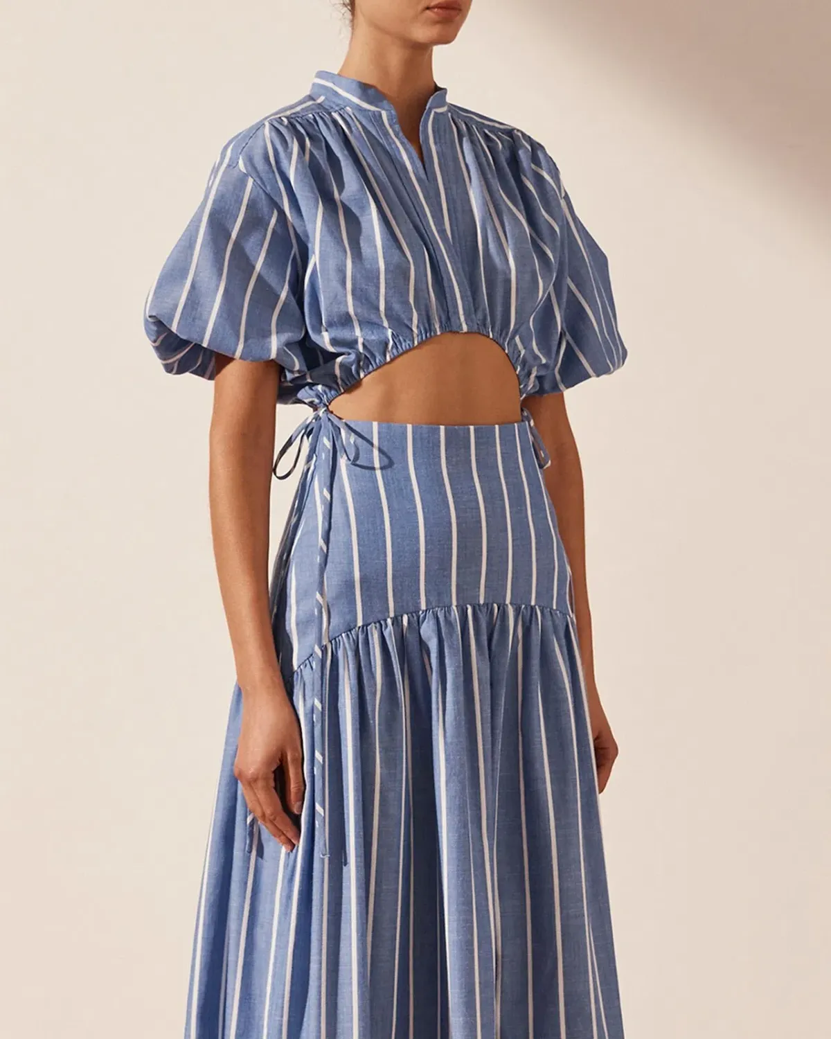 Shona Joy Kimberly Deconstructed Midi Dress Blue Size 12 - Image 3