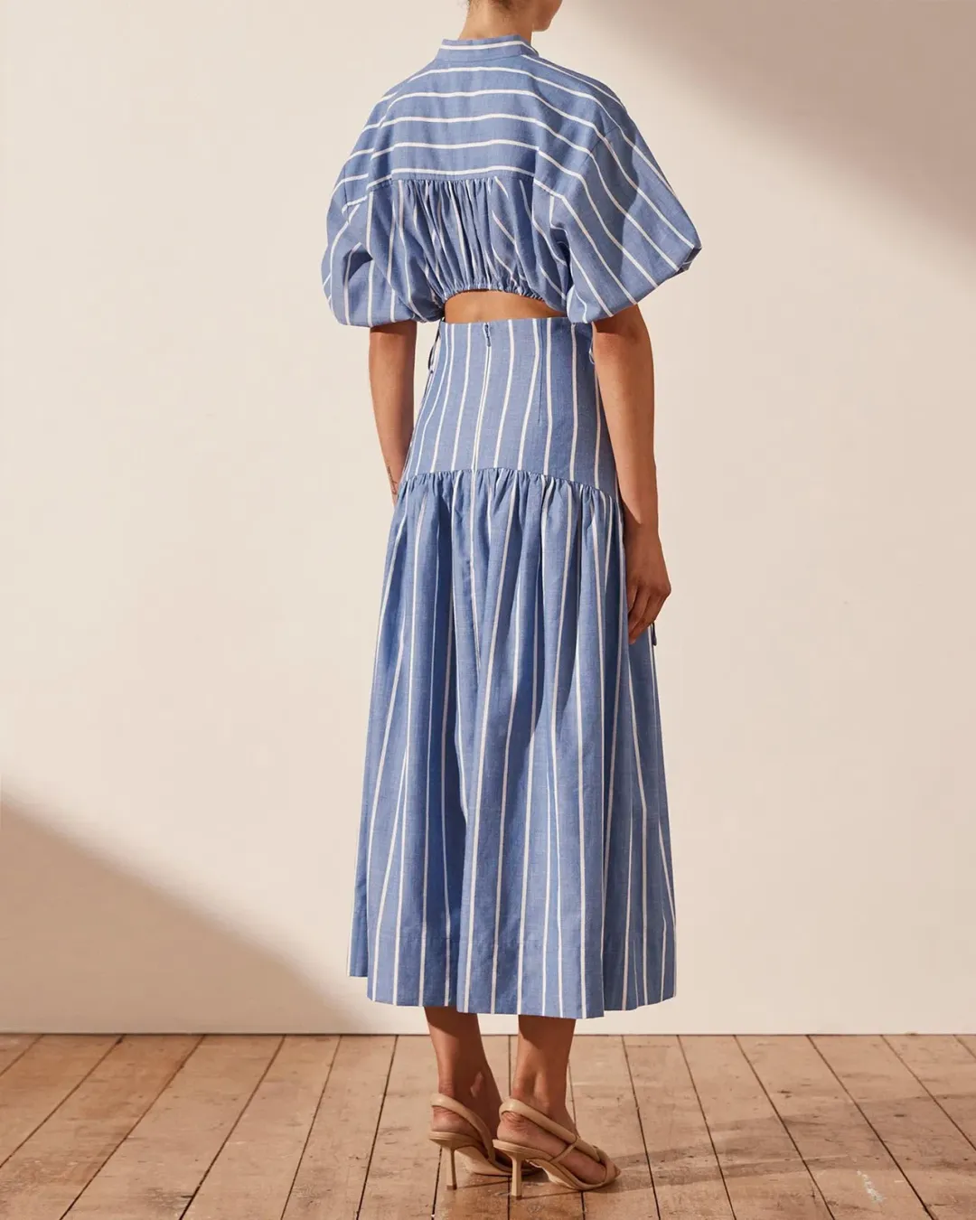 Shona Joy Kimberly Deconstructed Midi Dress Blue Size 12 for rent on The Volte - main image