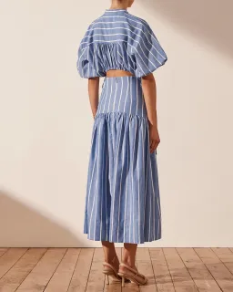 Shona Joy Kimberly Deconstructed Midi Dress Blue Size 12 for rent on The Volte - image 4