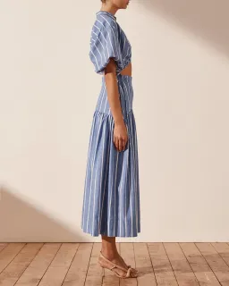 Shona Joy Kimberly Deconstructed Midi Dress Blue Size 12 for rent on The Volte - image 2