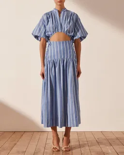 Shona Joy Kimberly Deconstructed Midi Dress Blue Size 12 for rent on The Volte - image 1