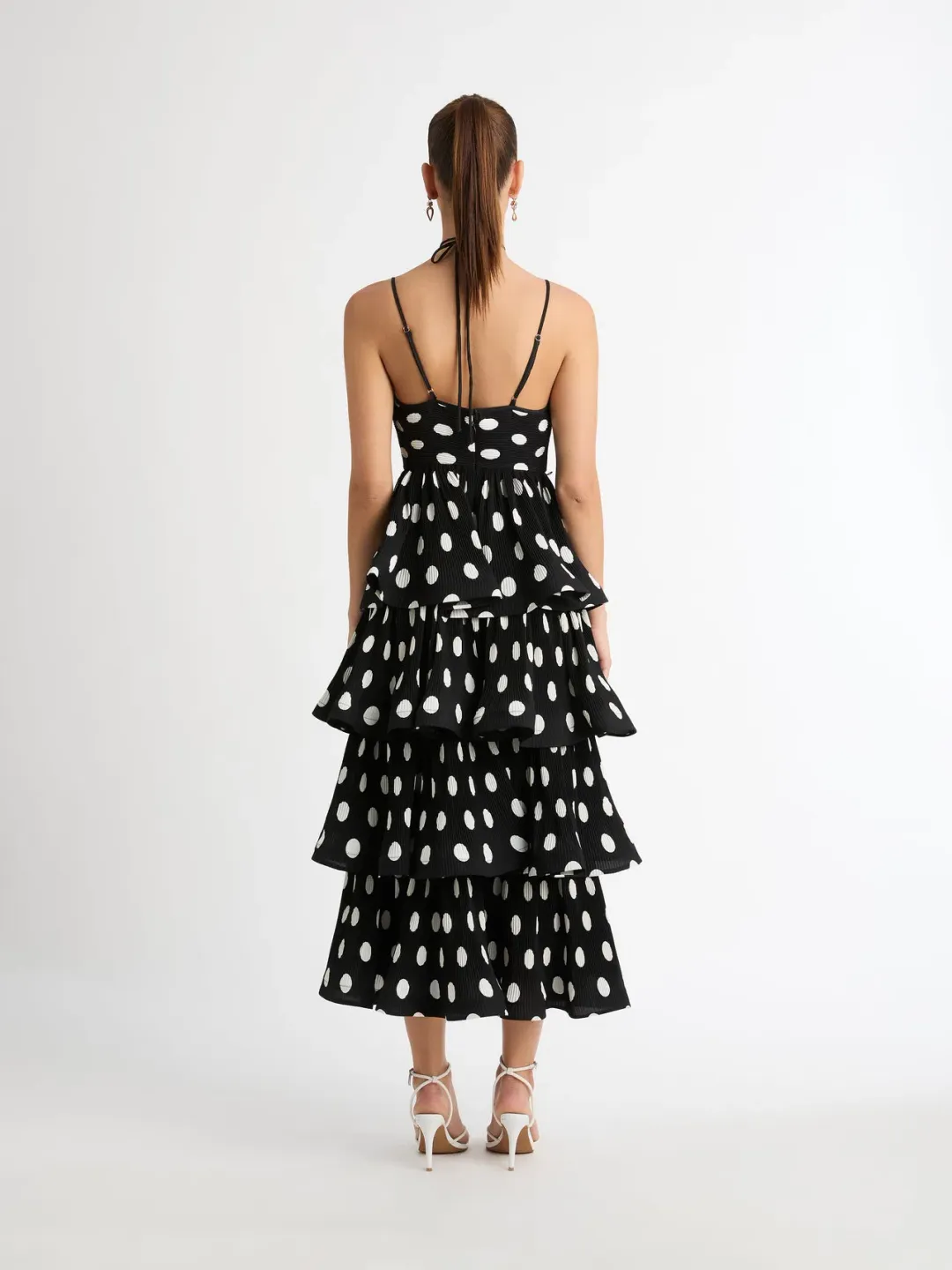 Sheike Julia Tiered Polka Dot Dress Print Size 6 for rent on The Volte - main image