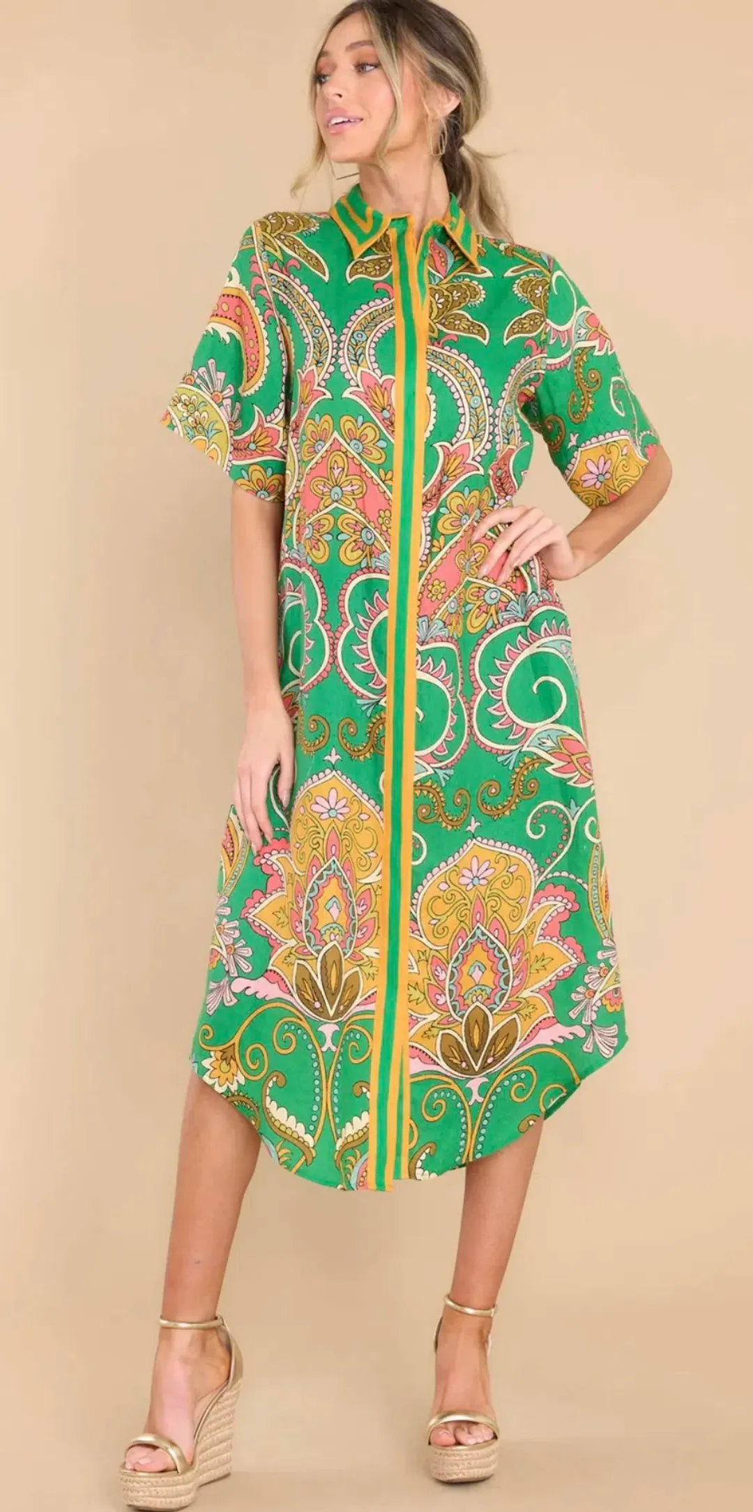 Alémais Marion Shirtdress Green Size 8 for rent on The Volte - main image