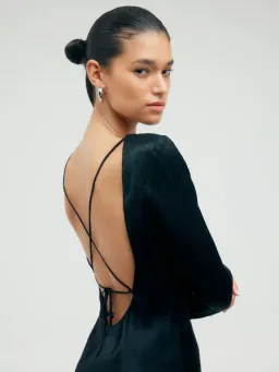 Third Form Crush Tie Back Maxi Dress Black Size 10 for rent on The Volte - image 3