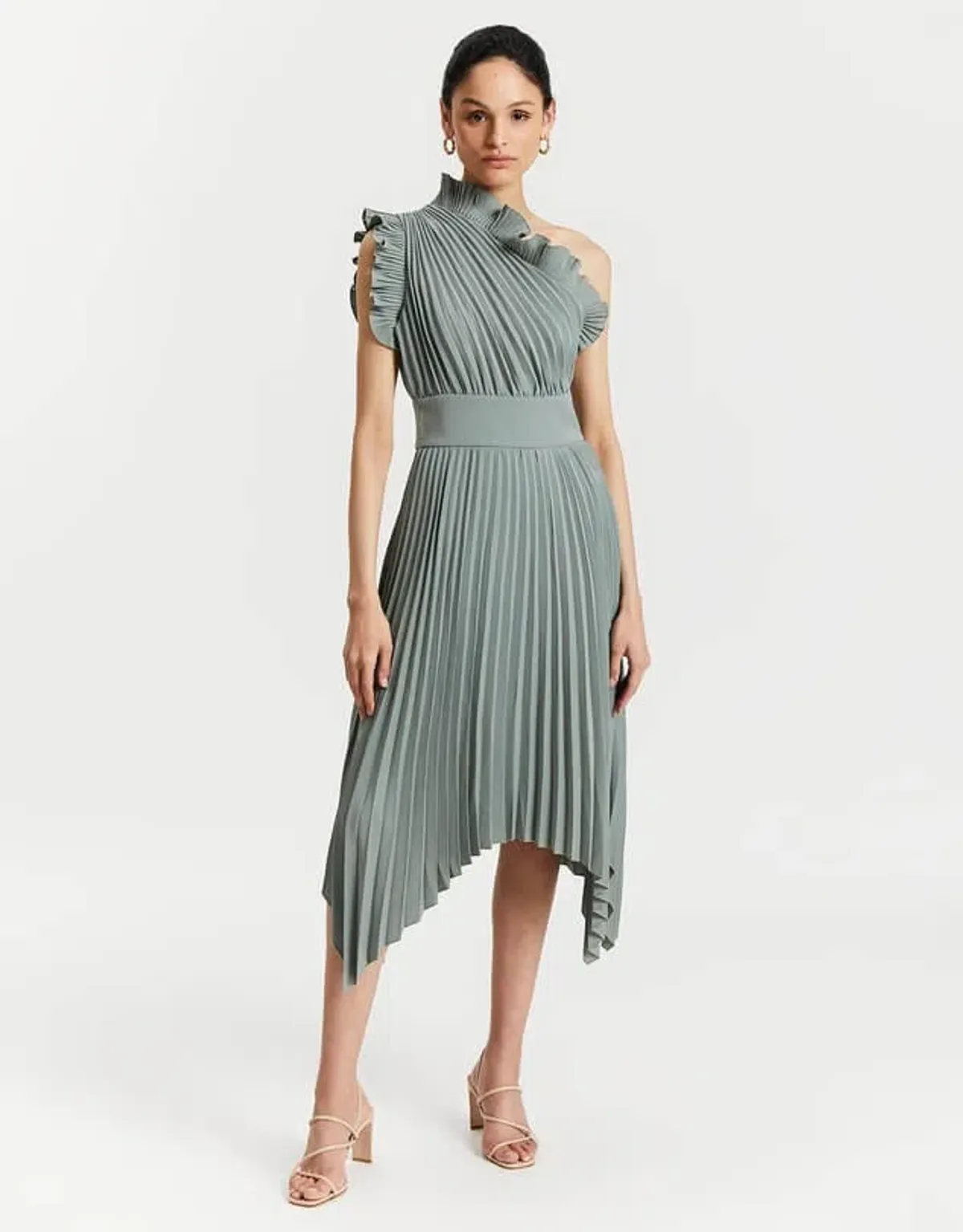 Mossman The Lady Like Midi Dress in Sage Size 12 - Image 3