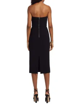 Rebecca Vallance Yvonne Rhinestone Flower Midi-Dress Black Size 6 for rent on The Volte - image 3