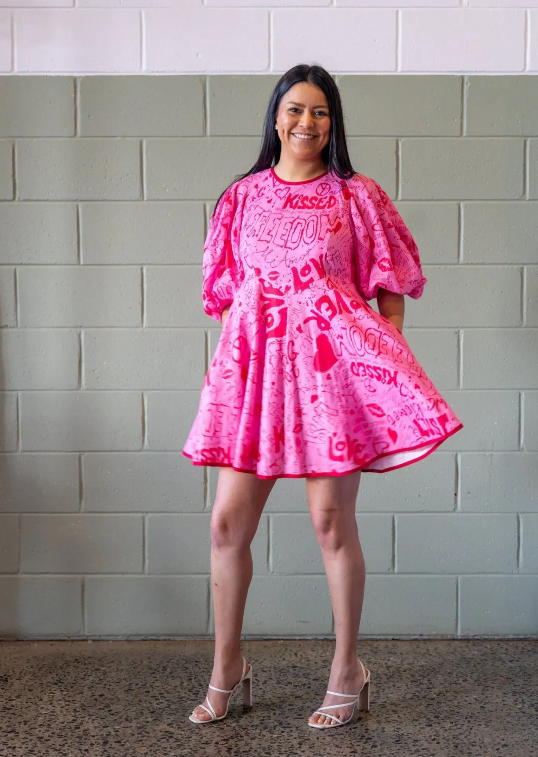 Zimmermann Linen Day Mini Dress Pink Graffiti Size 3/Au 14 for rent on The Volte - main image