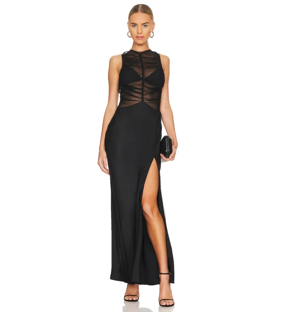 Bec & Bridge Naomi Split Maxi Dress Black Size AU 6 for rent on The Volte - main image