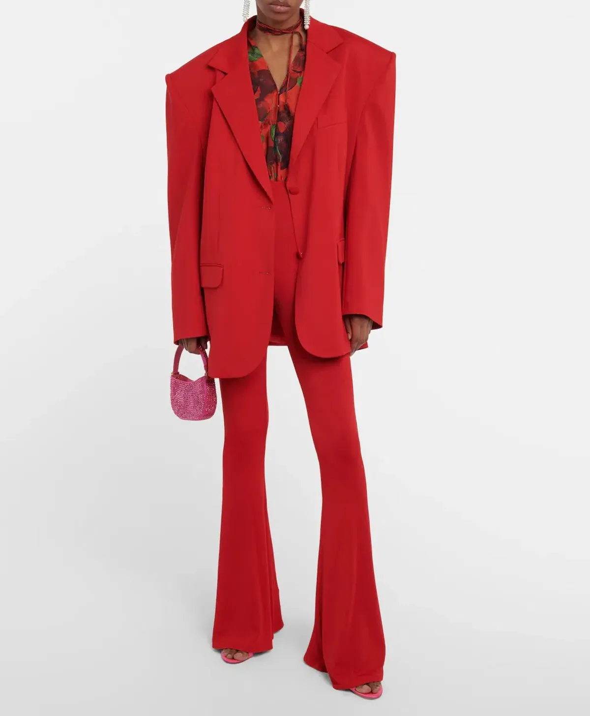 Magda Butrym Oversized Jersey Blazer Red Size 8 - Image 1