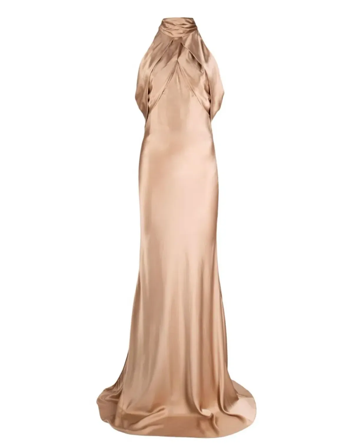 Rachel Gilbert Audrey Halterneck Dress Champagne Size 14 - Image 5